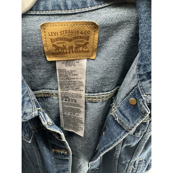 Levi Strauss Co. Girls Youth Denim Jacket Large 13-15 Yrs Blue Cotton XL Unisex - Picture 2 of 3